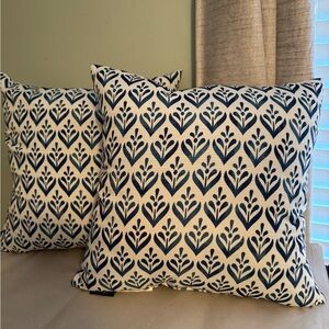 Blue and White Geometric Accent Pillows